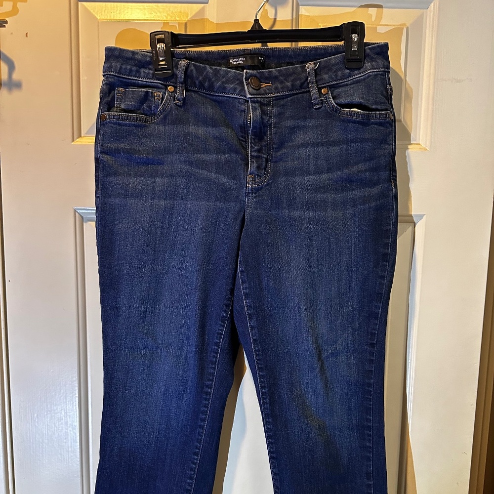 Simply Vera Vera Wang Dark Wash Cropped Mid Calf Skinny Jeans Size 12P